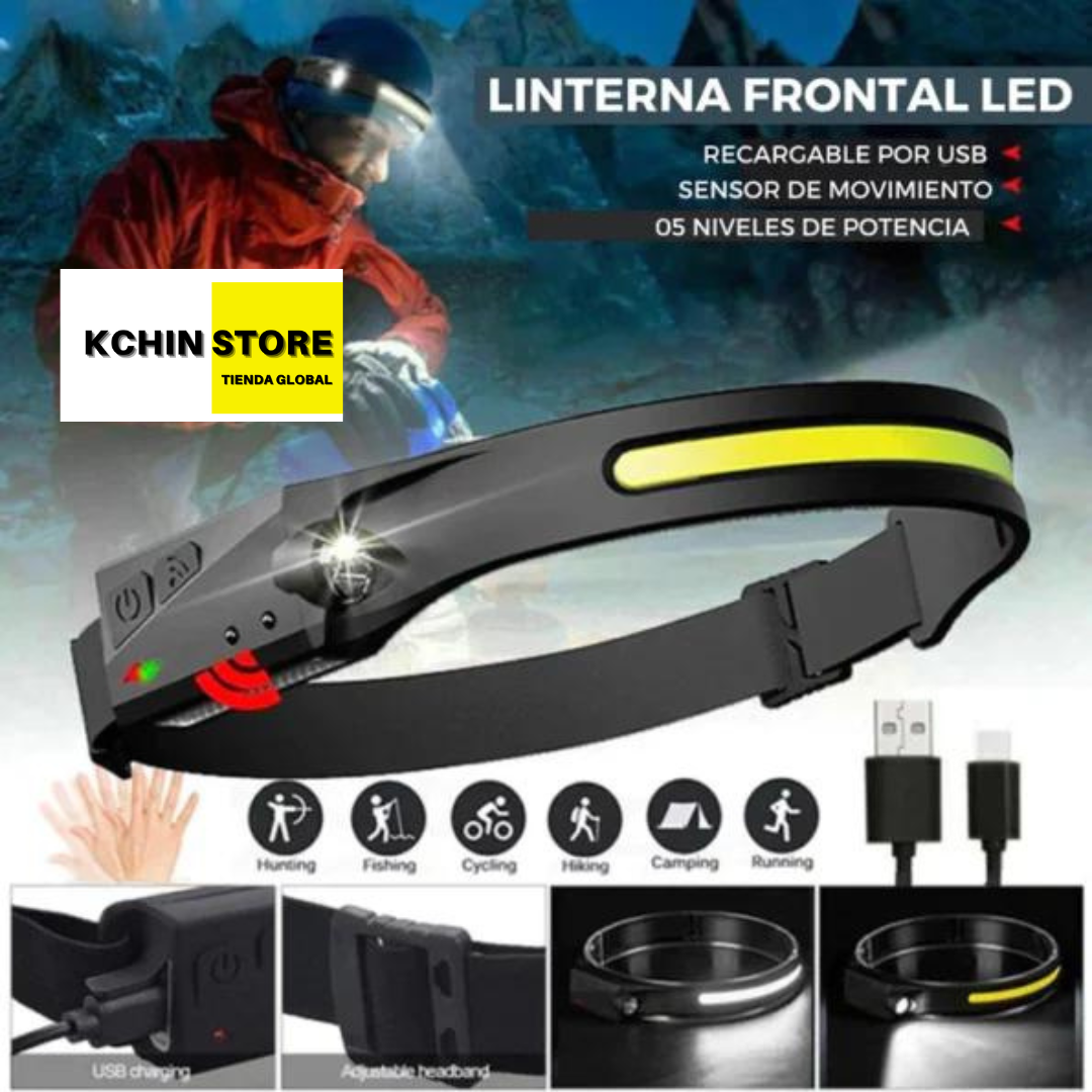 LINTERNA FRONTAL HEADPRO® - SENSOR MANOS LIBRES