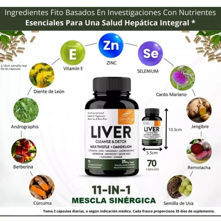 Sandhus Liver Cleanse: Su fórmula fue diseñada bajo la tecnología HepaClean de USA