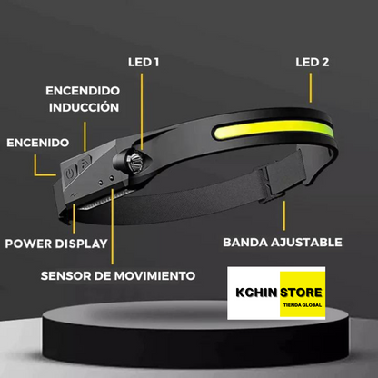 LINTERNA FRONTAL HEADPRO® - SENSOR MANOS LIBRES